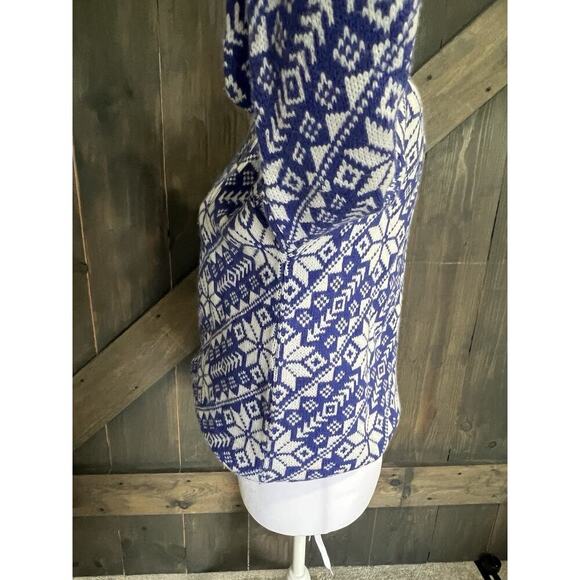 VTG Sweater Womens Large Village Green USA Snowflakes Winter Grandma Fair Isle - Picture 7 of 11